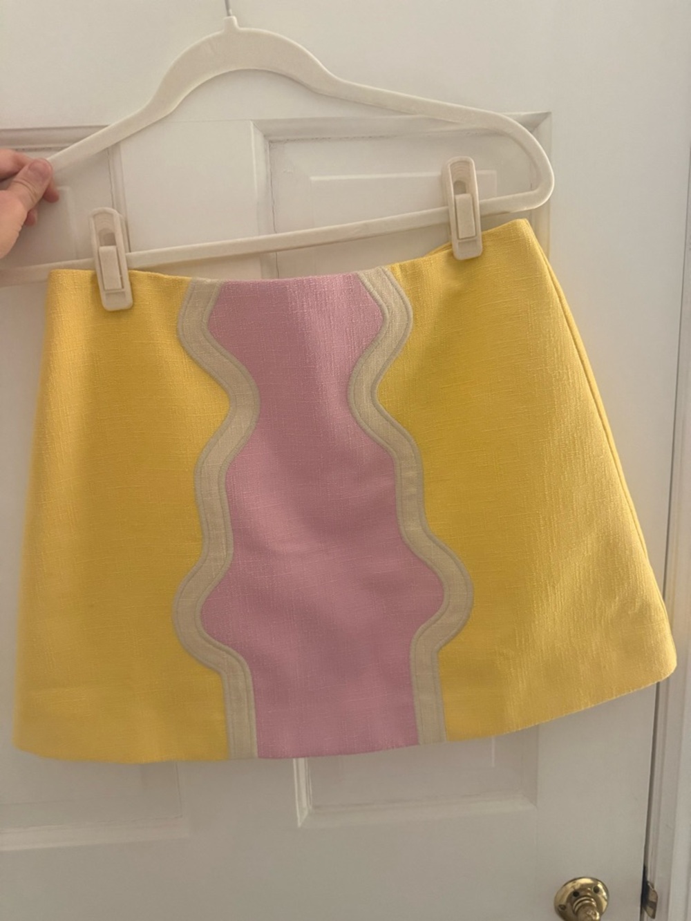 Tuckernuck Yellow Mini Skirt with Pink Center Panel